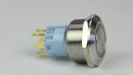 Interruttore a pulsante LED 12V in metallo a 6 pin da 25 mm