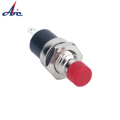 Interruttore a pulsante rosso rotondo a 2 pin alto 10 mm con funzione di bloccaggio