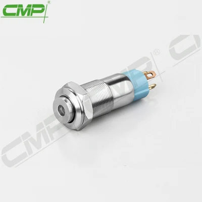 Interruttore a pulsante miniaturizzato illuminato in metallo da 10 mm CMP IP67