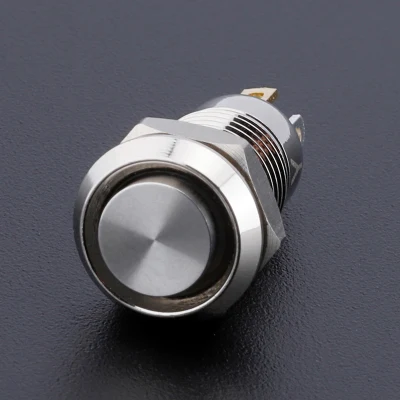 Interruttore a pulsante da 10 mm, autobloccante, alto profilo, 1 NO, impermeabile, con anello di bloccaggio, interruttore a pulsante LED